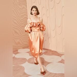 Ulla Johnson Lelita Dress in Copper NWT Size 2 off shoulder‎